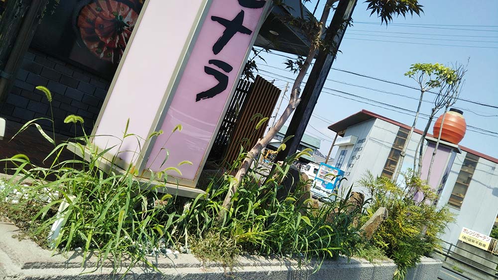 深谷店の除草作業前